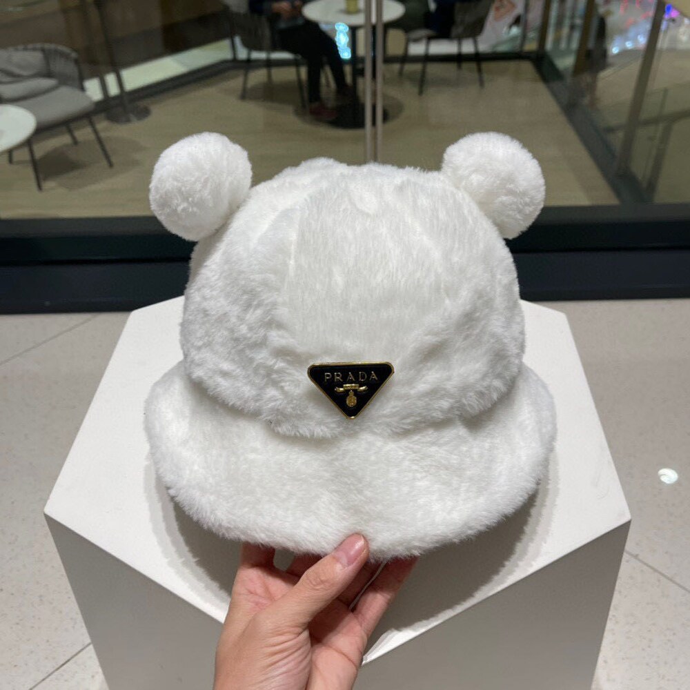 Prada Teddy Bucket Hat with Bear Ears